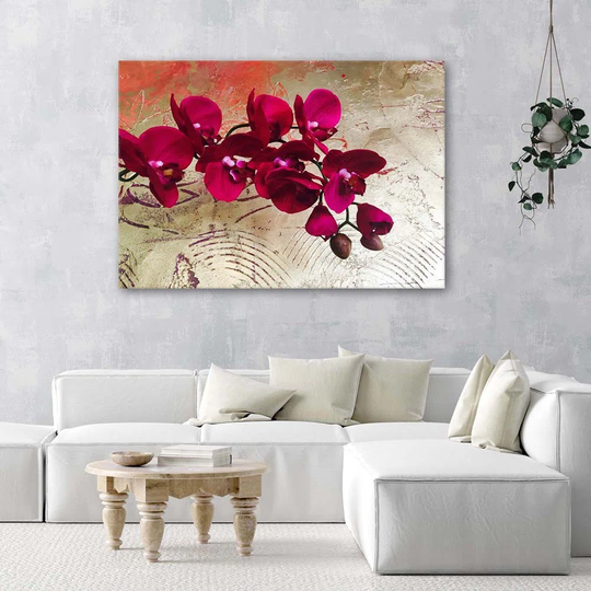 Canvas Print Pink Orchid Flower Texture
