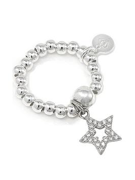 Say It With Diamonds CZ Star Ball Ring - Sterling Silver, Silver, Women