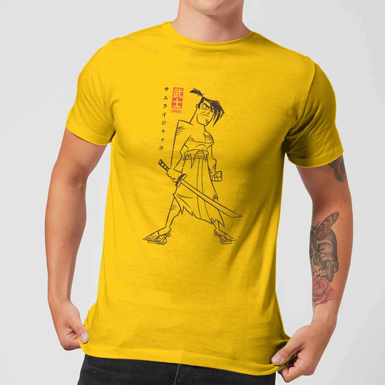 Samurai Jack Vintage Kanji Men's T-Shirt - Yellow - XS