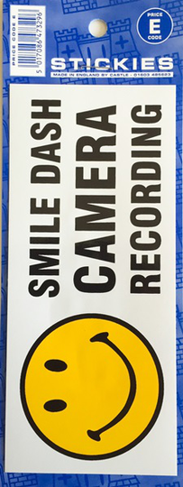 Outdoor Vinyl Sticker Blue Smile Dash Camera Recording CASTLE PROMOTIONS V589
