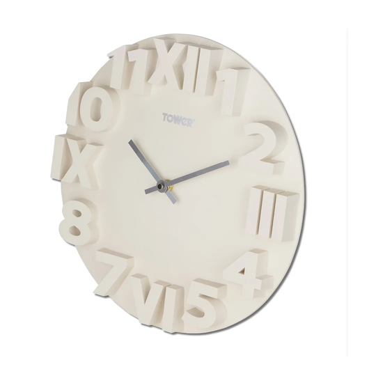 Tower T878504PEB Infinity Stone Wall Clock, Stainless Steel Dial Hands, 35cm