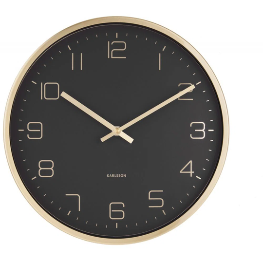 Gold Elegance Metal Clock Black