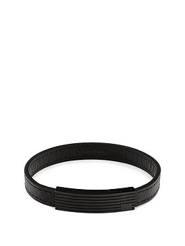 Calvin Klein Men'S Black Leather Bracelet