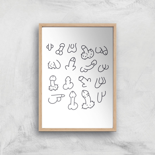 Old Chaps Giclee Art Print - A4 - Wooden Frame