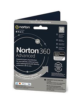 Norton 360 Advanced With Id Advisor Plus - 10 Devices 1 Year Subscription With Automatic Renewal