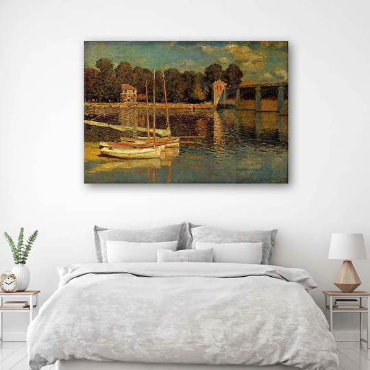 Canvas Print REPRODUCTION Bridge At Argenteuil C.Monet
