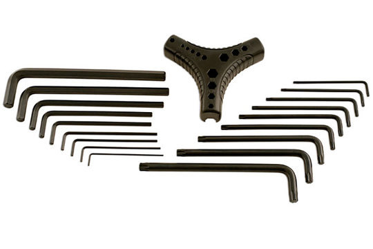 Kamasa 56038 Hex & Star Key 19pc - Manufactured from Chrome Vanadium