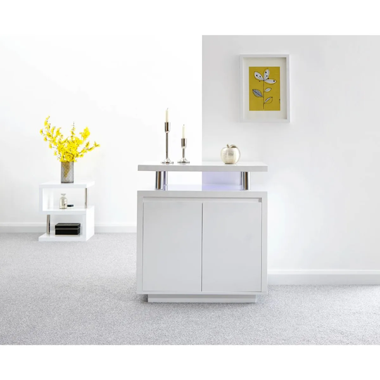 GFW Polar High Gloss Led Sideboard White
