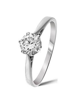 Love Diamond 9 Carat White Gold 50Pt Diamond Certified Solitaire Ring (With Certificate)