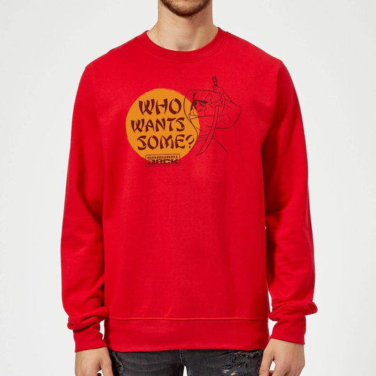 Samurai Jack Who Wants Some Sweatshirt - Red - L - Red