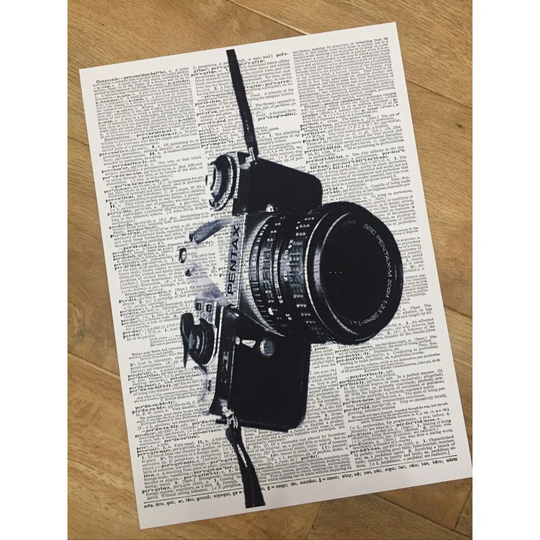 A3 Camera Dictionary Print - Industrial Photography Wall Art - Office Print