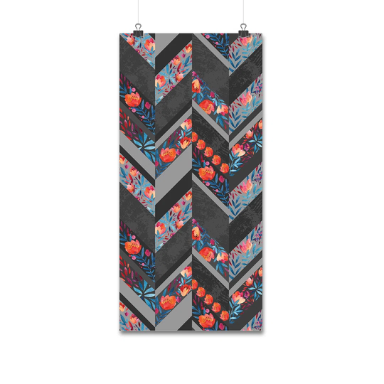 Jemelia Chevron Vintage Flowers Leaves Wallpaper