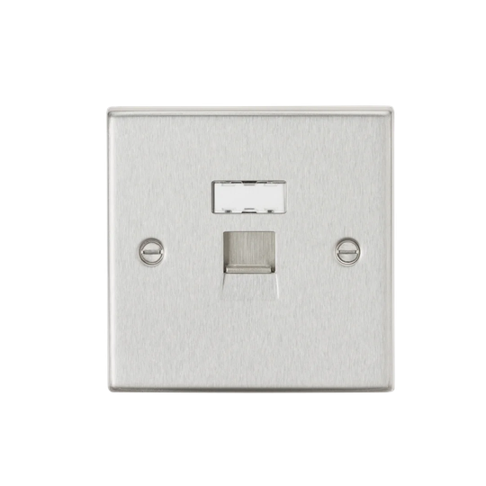 Rj45 Network Outlet - Square Edge Brushed Chrome