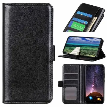 Motorola Edge 20 Pro Wallet Case with Magnetic Closure - Black