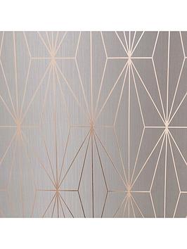 Muriva Kayla Wallpaper - Grey And Rose Gold
