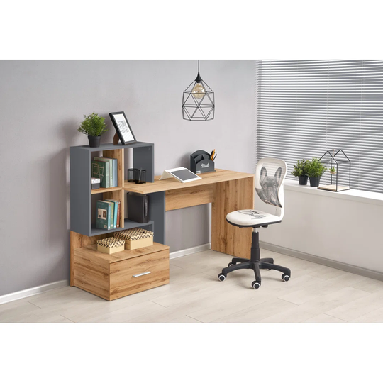GROSSO Desk Golden Oak / White (1P = 1Pc)