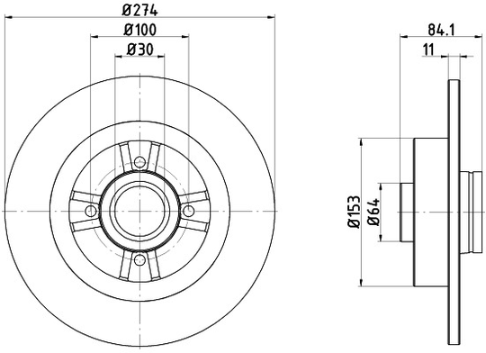 Mintex MDC2201 Pair Of Solid rear Brake Disc