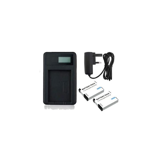 Mains Battery Charger and 2 Batteries For Panasonic DMC-TZ70 Camera