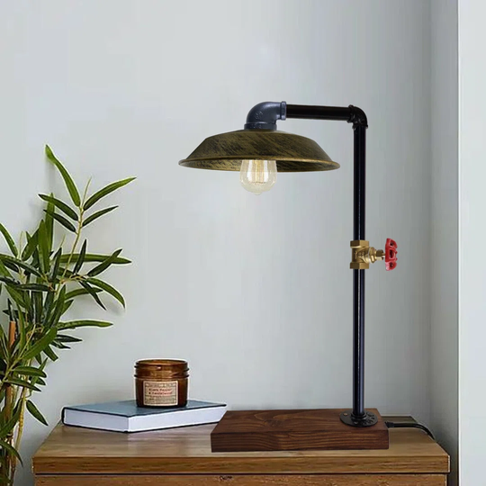 Retro Vintage Industrial Steampunk Water Pipe Style Bedside Table Desk Lamp