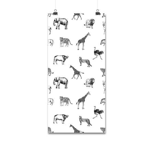 Walllpaper Roll 416X254cm Wallpaper Material With Print Mural Decoration Kitchen Livingroom Bedroom - Utensil Safari Animals Elephant Giraffe Africa