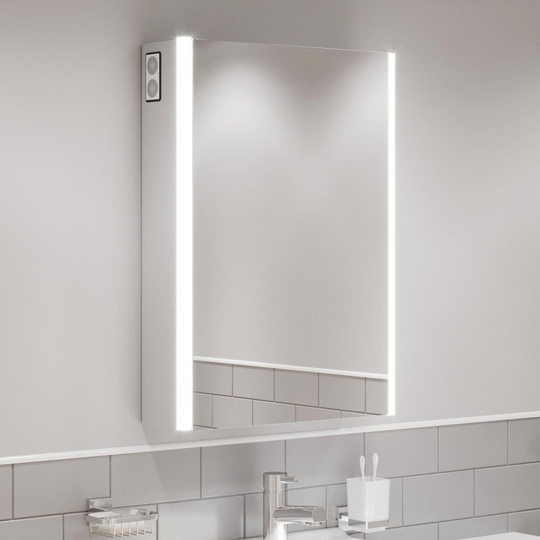 Bathroom LED Mirror Cabinet Shaver Socket Bluetooth Speakers IP44 700 x 500mm