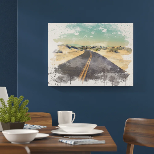 'Landscape Road Through the Desert' Graphic Art Print Poster