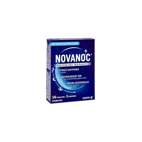 NOVANOC - 16 tablets. Supplement for sleep problems with melatonin