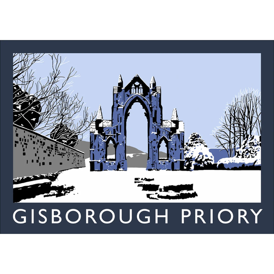Gisborough Priory in Snow by Richard O'Neil - Graphic Art Print on Paper