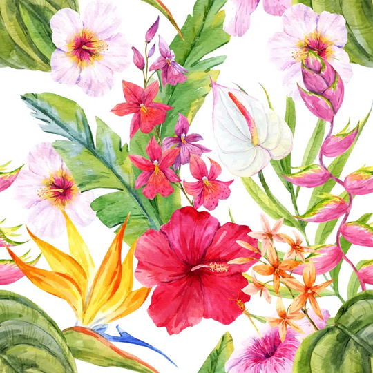 Walllpaper Roll 360X250cm Mural Decoration Wallpaper Material With Print Kitchen Livingroom Bedroom - Utensil Hibiscus Floral