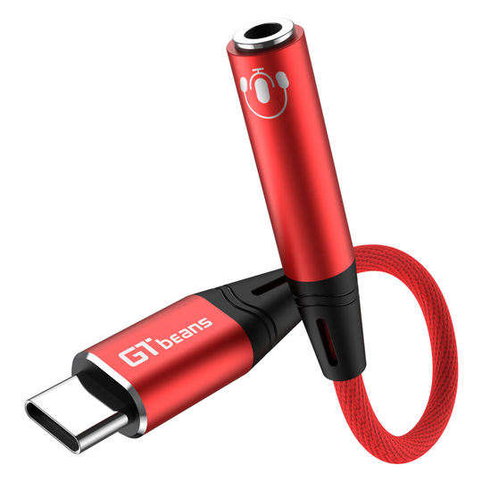 (Red USB C to 3.5mm Jack Headphone Dongle Compatible with Google 6 pro 6a 5 5a 4 4a) USB Type C to 3.5mm Female AUX Cable Audio Adapter