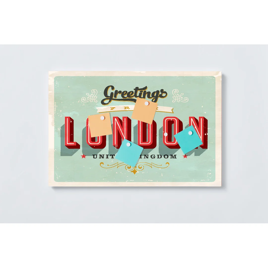 London Magnetic Wall Mounted Cork Board