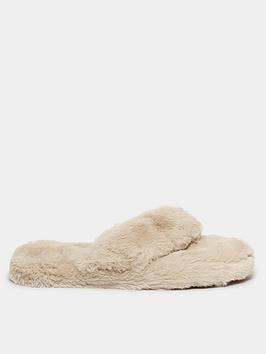 Yours Extra Wide Fit Fluff Toe Post Natural Eee