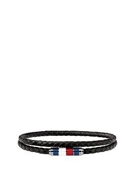 Tommy Hilfiger Double Leather Wrap Mens Bracelet