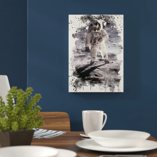 'Buzz Aldrin Moon Landing Space NASA' Graphic Art Print Poster