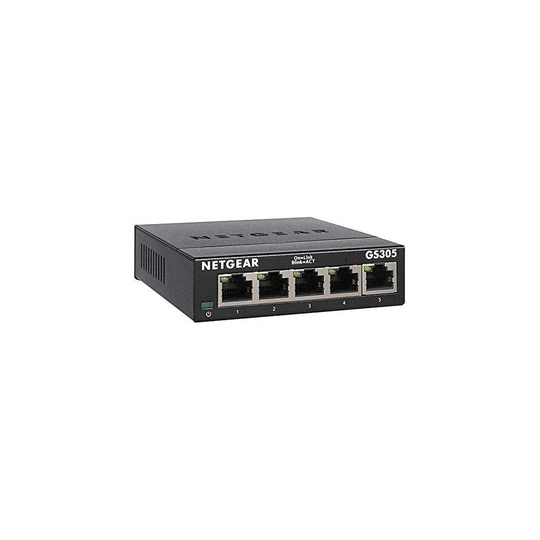 NETGEAR GS305, 5 Port Gigabit Ethernet Network Switch, Ethernet Splitter, Hub, Desktop, Sturdy Metal, Fanless, Plug and Play