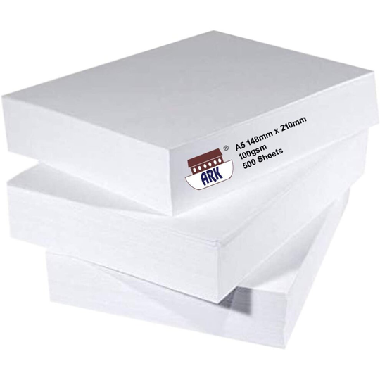 Plain A5 High Quality Office Printing Paper 100gsm (500 Sheets) by ARK