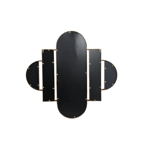 Adetola Oval Metal Framed Wall Mounted Accent Mirror in Gold