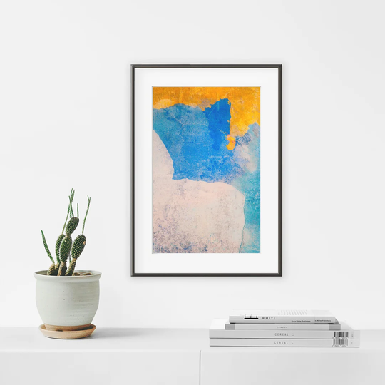 Yellow and Blue N°2 - Picture Frame Graphic Art Print on Paper