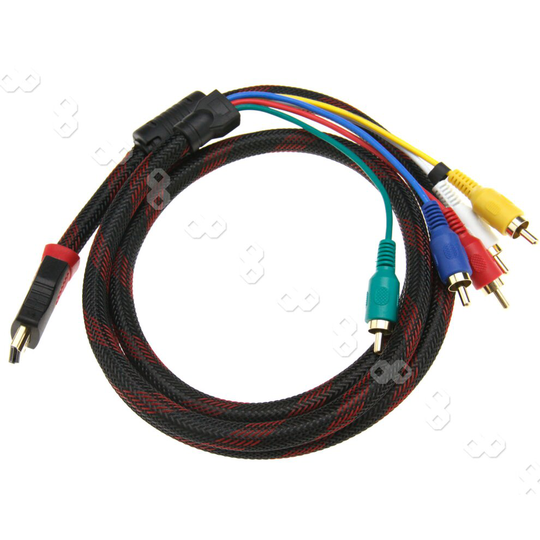HDMI Male to 5 RCA Video/Audio Converter Component AV Adapter Cable for HDTV