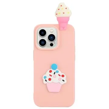 3D Cartoon iPhone 14 Pro Max TPU Case - Ice Cream