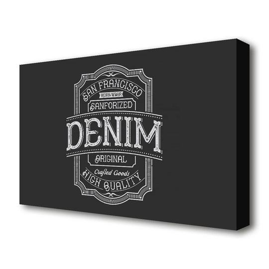 'Denim Poster San Francisco' Textual Art Print on Canvas