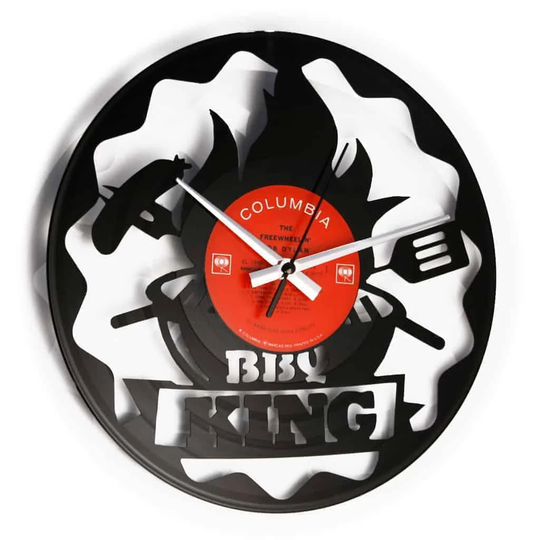BBQ King Vinyl for Those Who Love Barbeque 30cm Silent Wall Clock