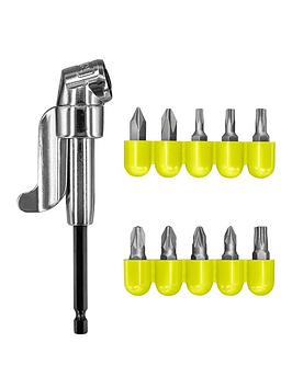 Ryobi Rakrad11 Right Angle Drill Adapter And Screwdriver Bit Set