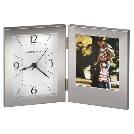 Envision Modern & Contemporary Analog Crystal Quartz Tabletop Clock in Brushed Aluminum