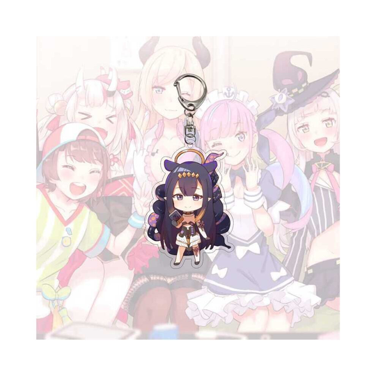 (3) Hololive Vtuber Keychain Anime Figure Pendant Gawr Gura Mori Usada Fubuki Suisei