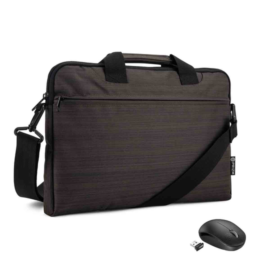 Prizm 14 Inch Laptop Shoulder Bag with Wireless Mouse