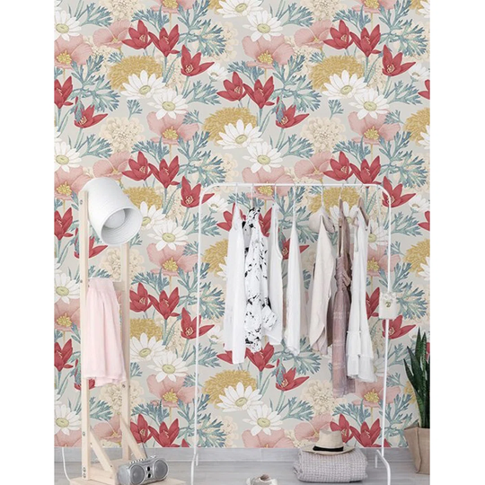 Armanie Romantic Flowers Pastel Wallpaper