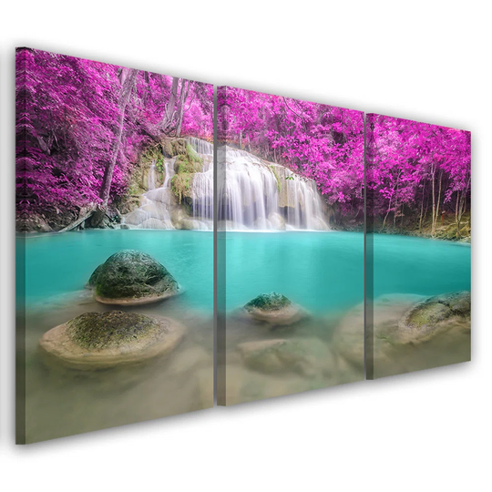 Canvas Print Waterfall Lake Landscape