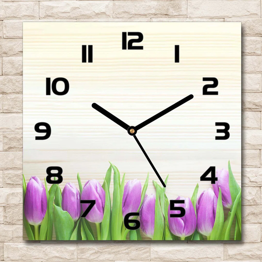 Harnam Purple Tulips Silent Wall Clock