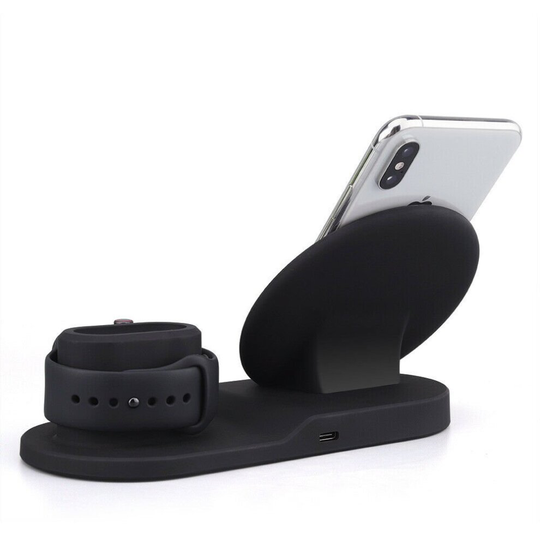 (White) 3 in 1 Wireless Charger Fast Charging Dock Station For iPhone 12 13 Apple Watch